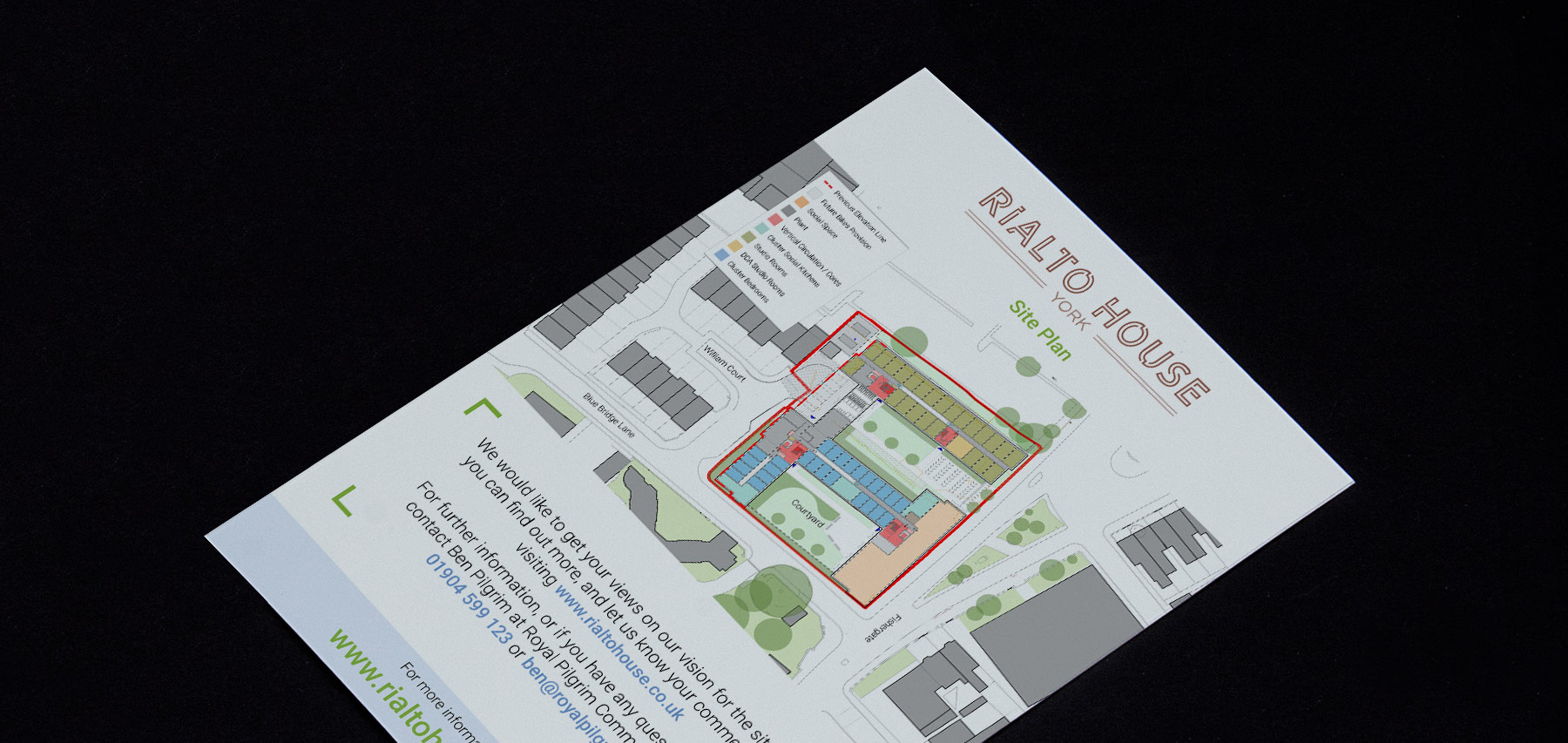 Rialto House, York, Leaflet site plan